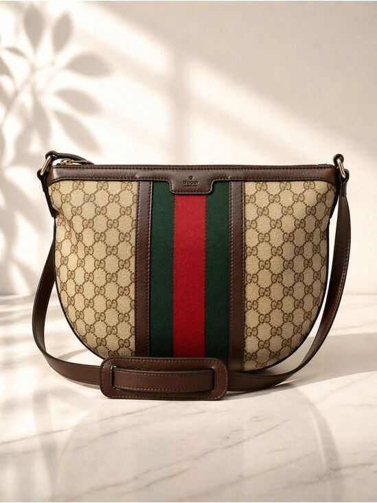Gucci Handbags - Authentic Gucci Ophidia GG Supreme Crossbody/Web Stripe Canvas Shoulder Bag